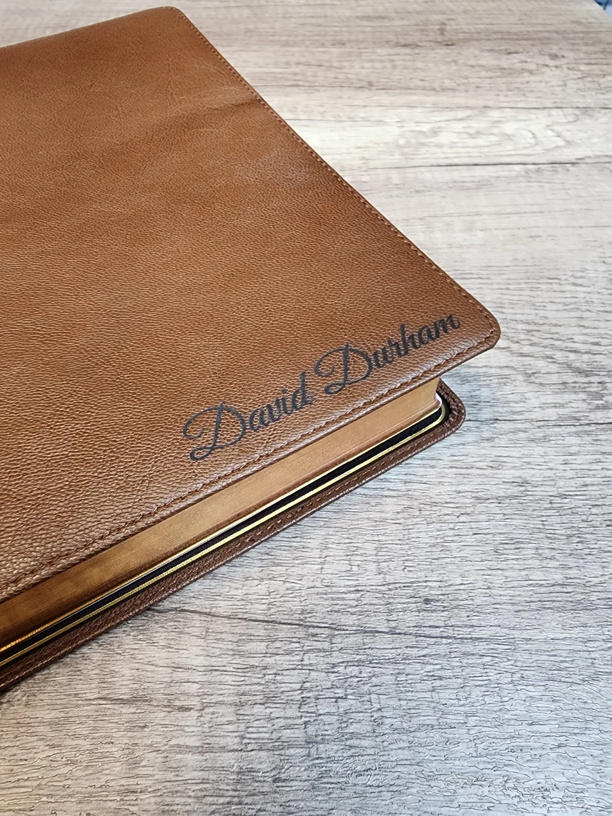 Engraved leather bible