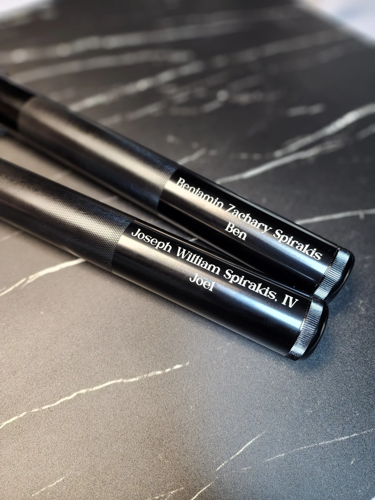 Engraved metal flashlight