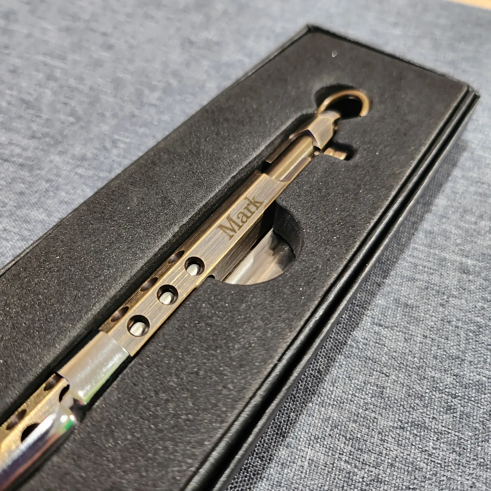 Engraved metal pen