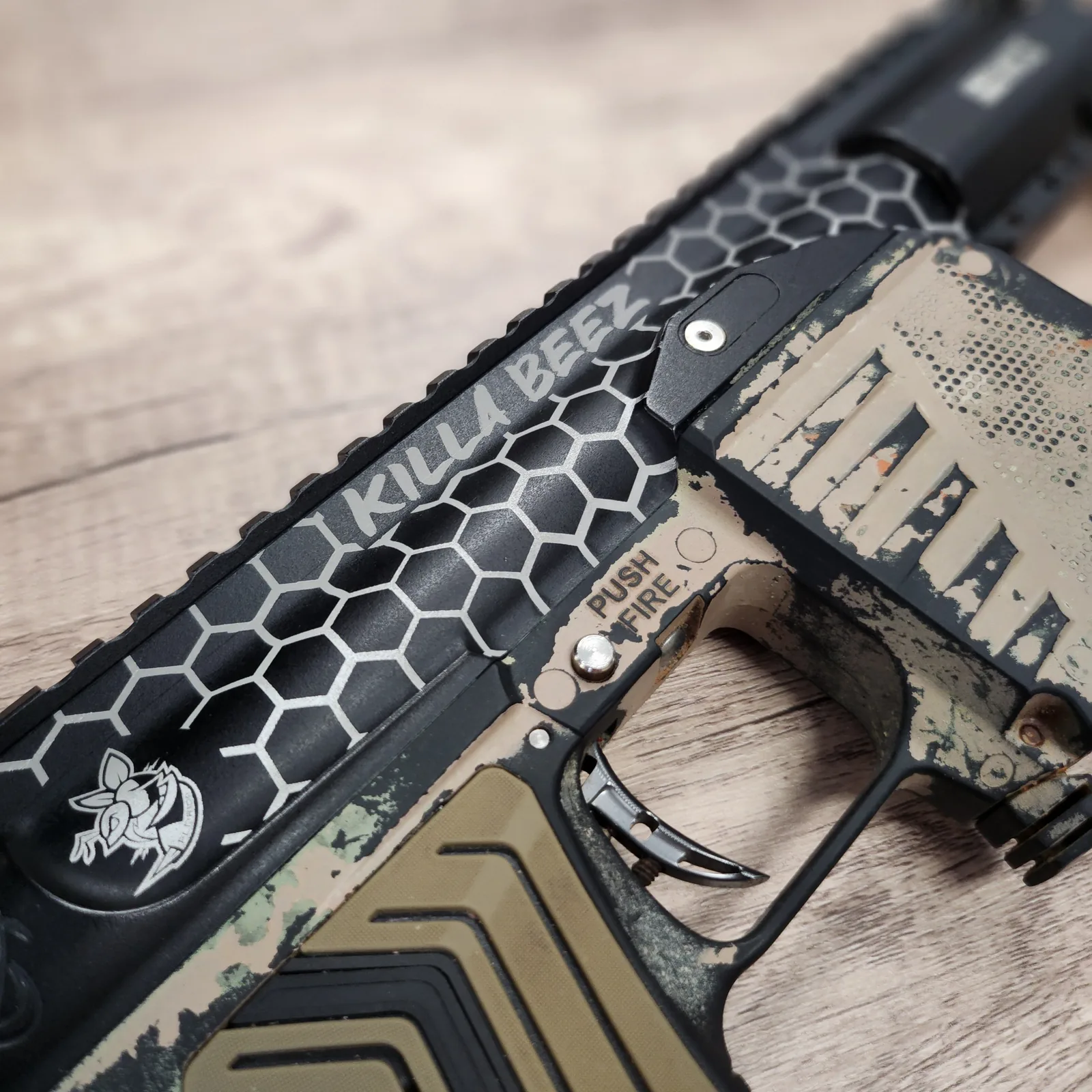 Engraved paintball gun