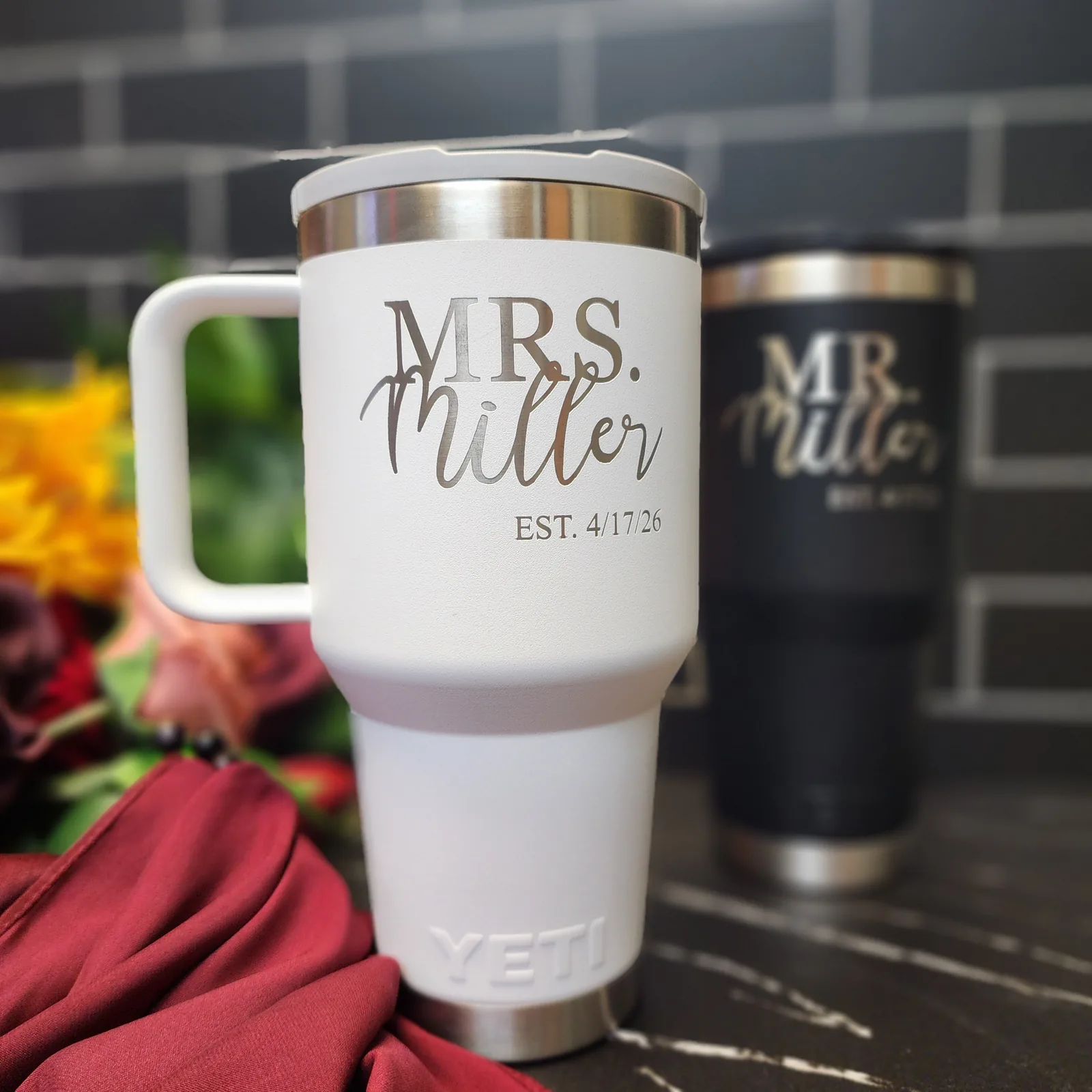 Engraved wedding Stanley tumblers