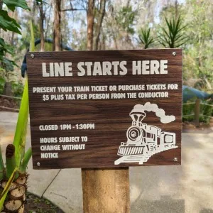 Line Starts Here signage