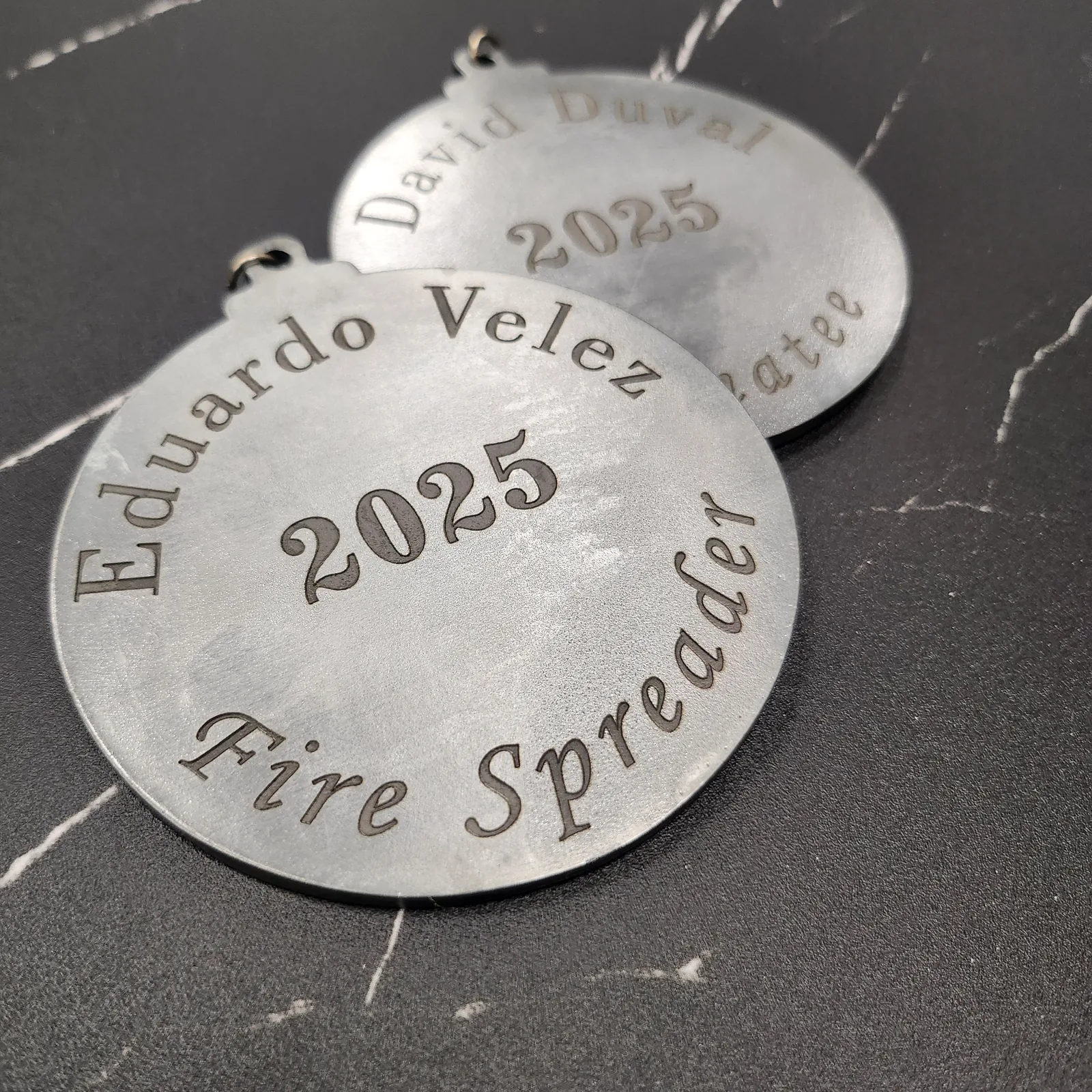 Metal engraved medal
