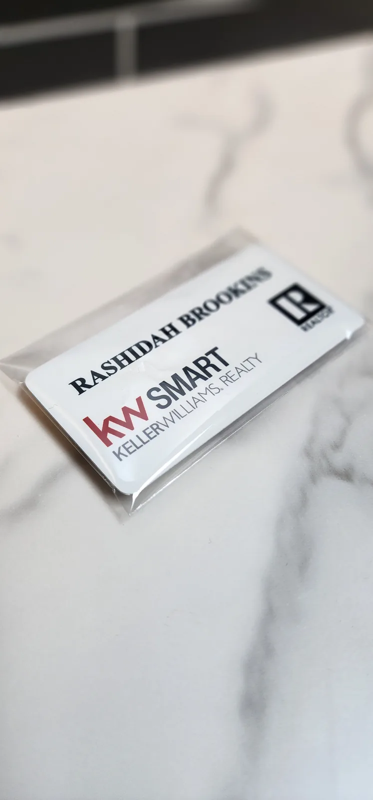 Printed magnetic name badge